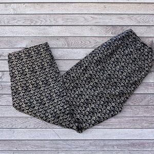 Talbots Navy and White Printed capris 6